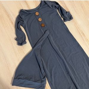 Caden Lane Bamboo Knotted Gown newborn 0-3
Months blue Baby Photos Sleep Outfit